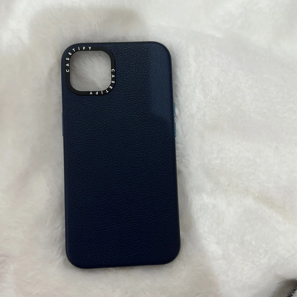 Navy blue leather case if I case